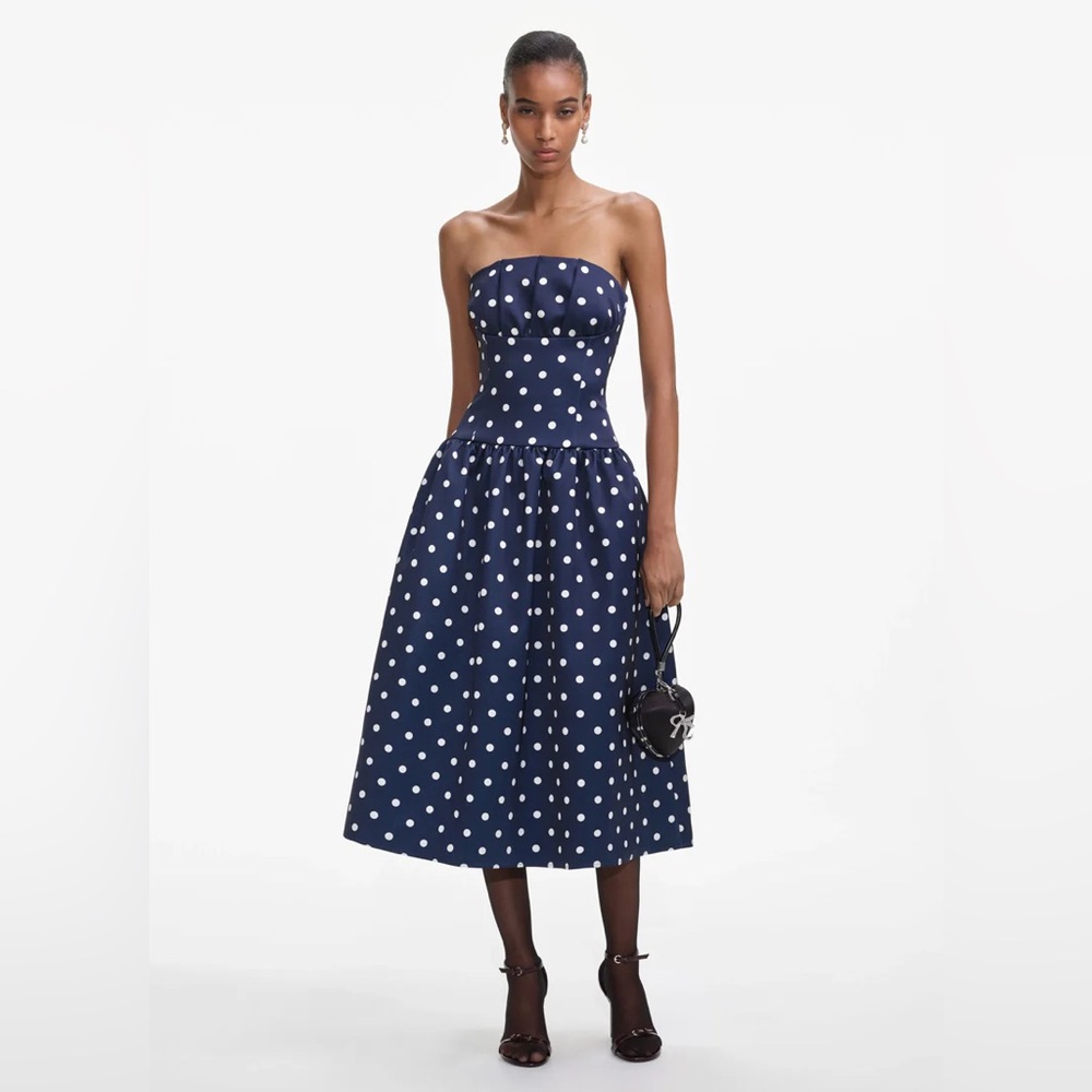 NWT Self-Portrait blue Polka Dot Dress brand new with tags